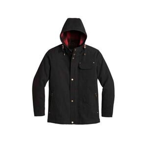Pendleton Hooded Timber Cruiser Black Parka Jacket Plaid Lining Medium